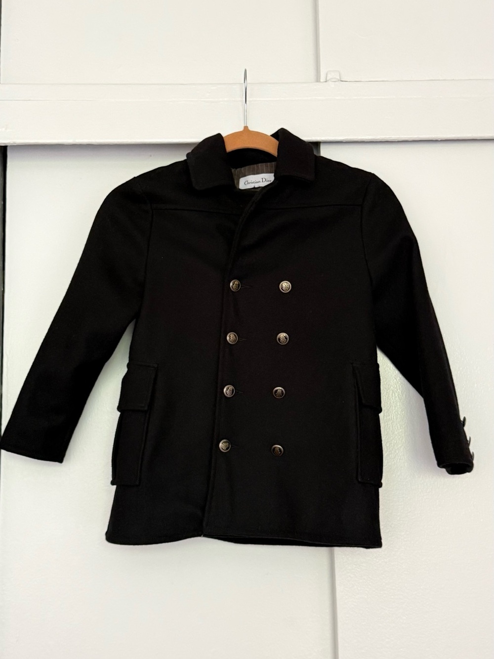 Dior Black Double-Breasted Pea Coat